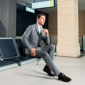 Ministry of Supply Kinetic Blazer Mens L Gray Two Button Jacket Primeflex Tuxedo